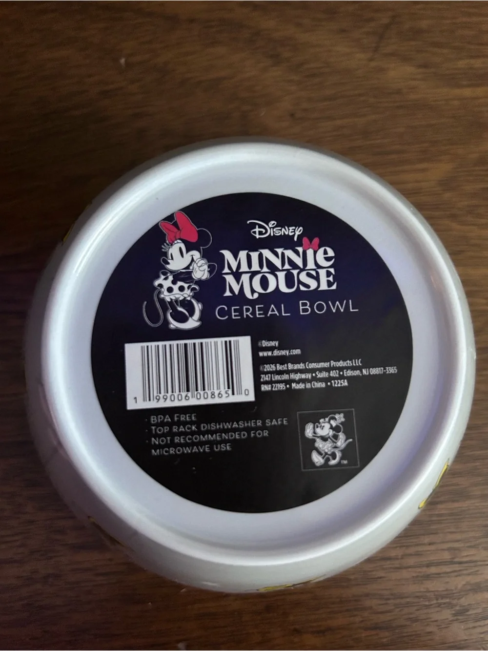 Minnie Mouse Polka Dot Cereal Bowl